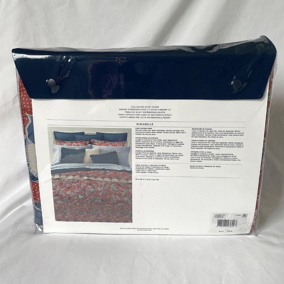 Ralph Lauren Mirabelle Duvet Cover QUEEN Orange Terracotta - Picture 4 of 7